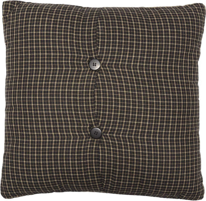 VHC Brands Kettle Grove Pillow Crow 16x16 Country Primitive Bedding Accessory, Black and Creme