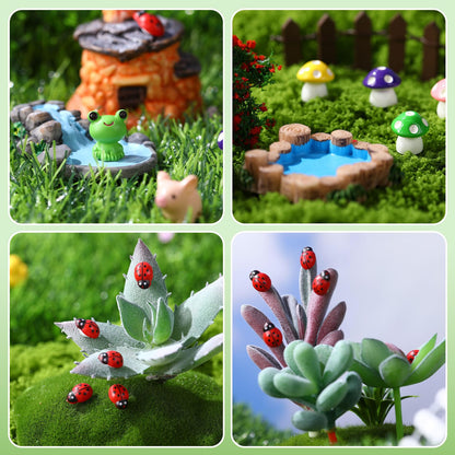 WinnerWhy 116 Pcs Fairy House Accessories Kit Miniature Garden Accessories Terrarium Decoration Mini Diorama Figurines Miniature Landscape Trees Simulated Succulents for DIY Garden Doll House Craft