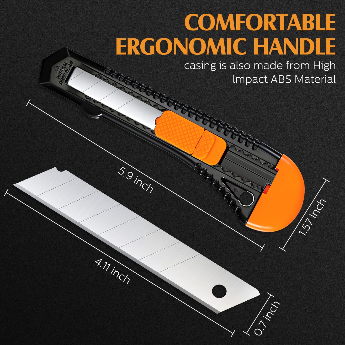 Lasnten 100 Pack Box Cutter Retractable Utility Knife 18mm Wide Blade Cardboard Cutter Suitable for Office Art, Craft and Home Use