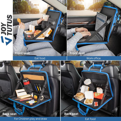 JOYTUTUS 3 in 1 Steering Wheel Eating Tray, Car Back Seat Laptop Desk, Multifunctional Office Bag, Car Work Table for Writing, Car Organizer for Kids, Commuters, Family