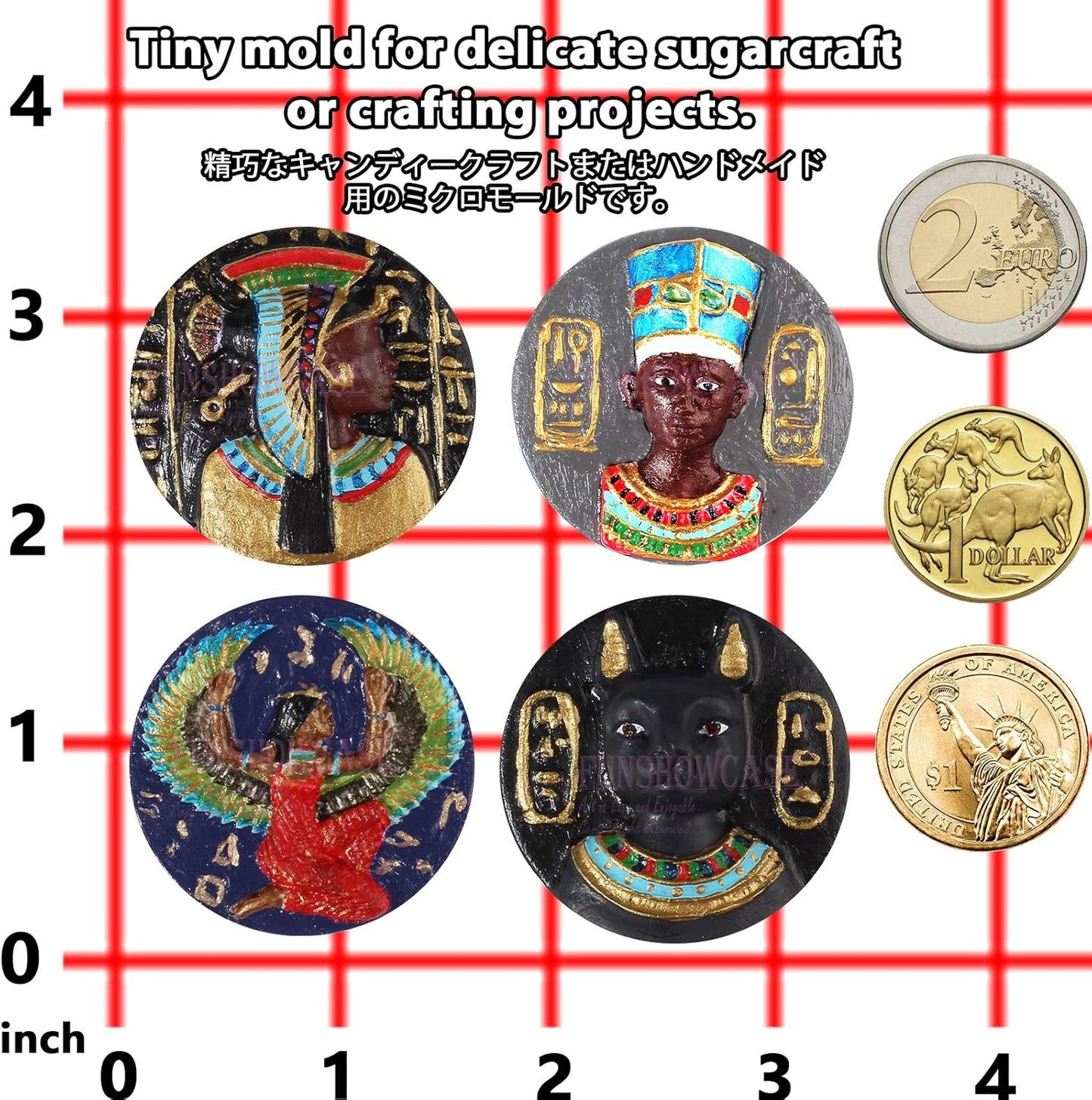 Funshowcase Antique Egypt Coins Inspired Chocolate Candy Silicone Mold for Cake Decorating, Crafting