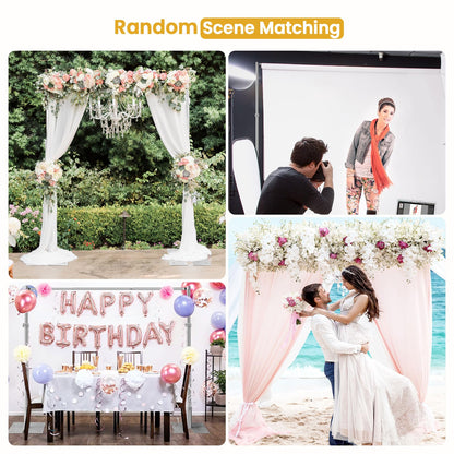 Jiang&Rong 10x10Ft Double Crossbar Backdrop Stand - Pipe and Drape Heavy Duty Adjustable Metal Frame with Drape Kit, Photographic Studio Backdrop Stand for Wedding, Birthday Party, Banquet Decorations
