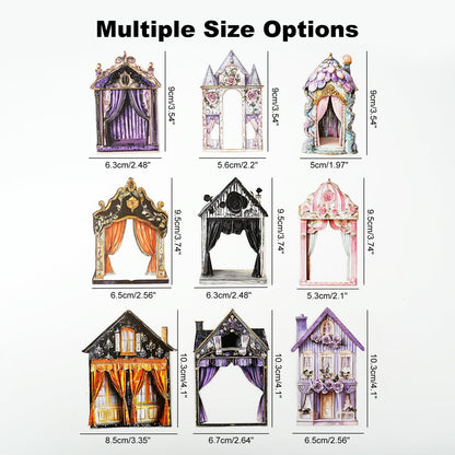 Moriquill 60PCS Doll House Stickers – Retro Cardstock Ephemera Set with Large Hollow Designs for Scrapbooking Journaling Decorative Crafts and DIY Projects