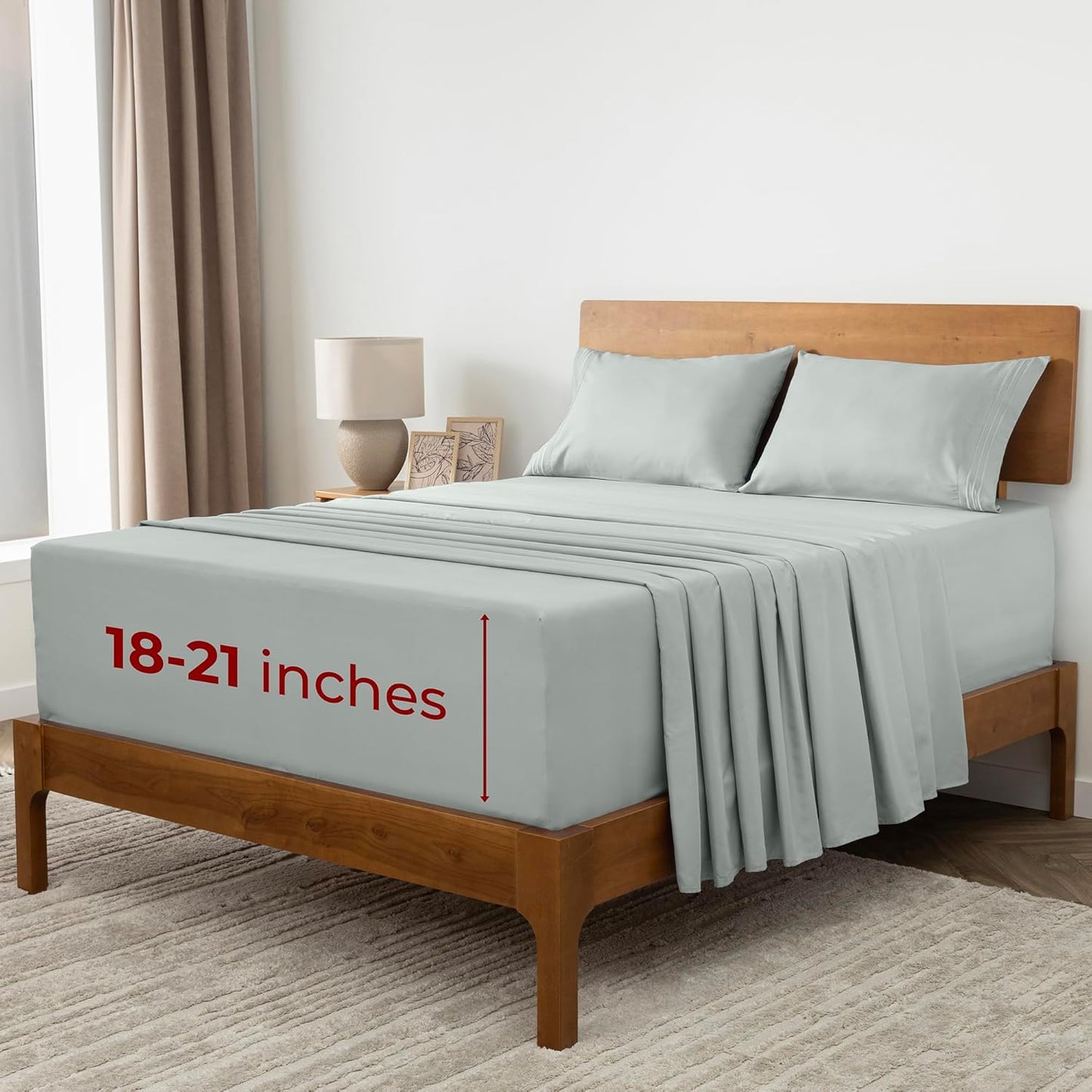 Mellanni Extra Deep Full Sheets - Hotel Luxury, Ultra Soft Cooling Bedding - Wrinkle & Stain Resistant (Full, Spa Mint)
