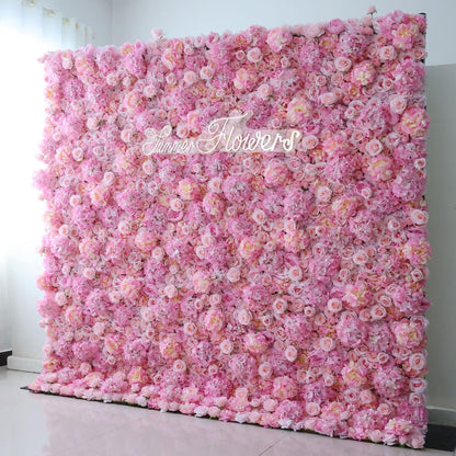 Handmade Pink Hydrangea Wall Large Artificial Flower Wall Backdrop Panels,Rose Wedding Backdrop 3D Floral Wall Fabric Flower Wall For Party Baby Shower Bridal Wedding Backgrou,1m*1m/3.28*3.28FT