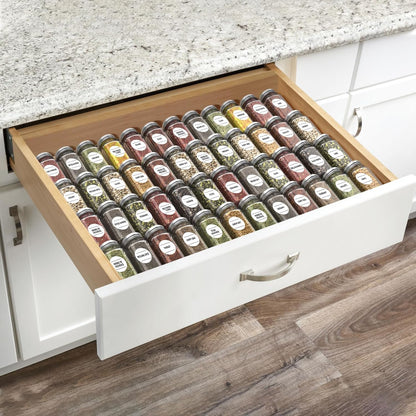 Spice Drawer Organizer, 4 Tier Clear Acrylic Rack for Kitchen, Expandable from 13" to 26" Spice Rack Tray (8 Pcs Clear)