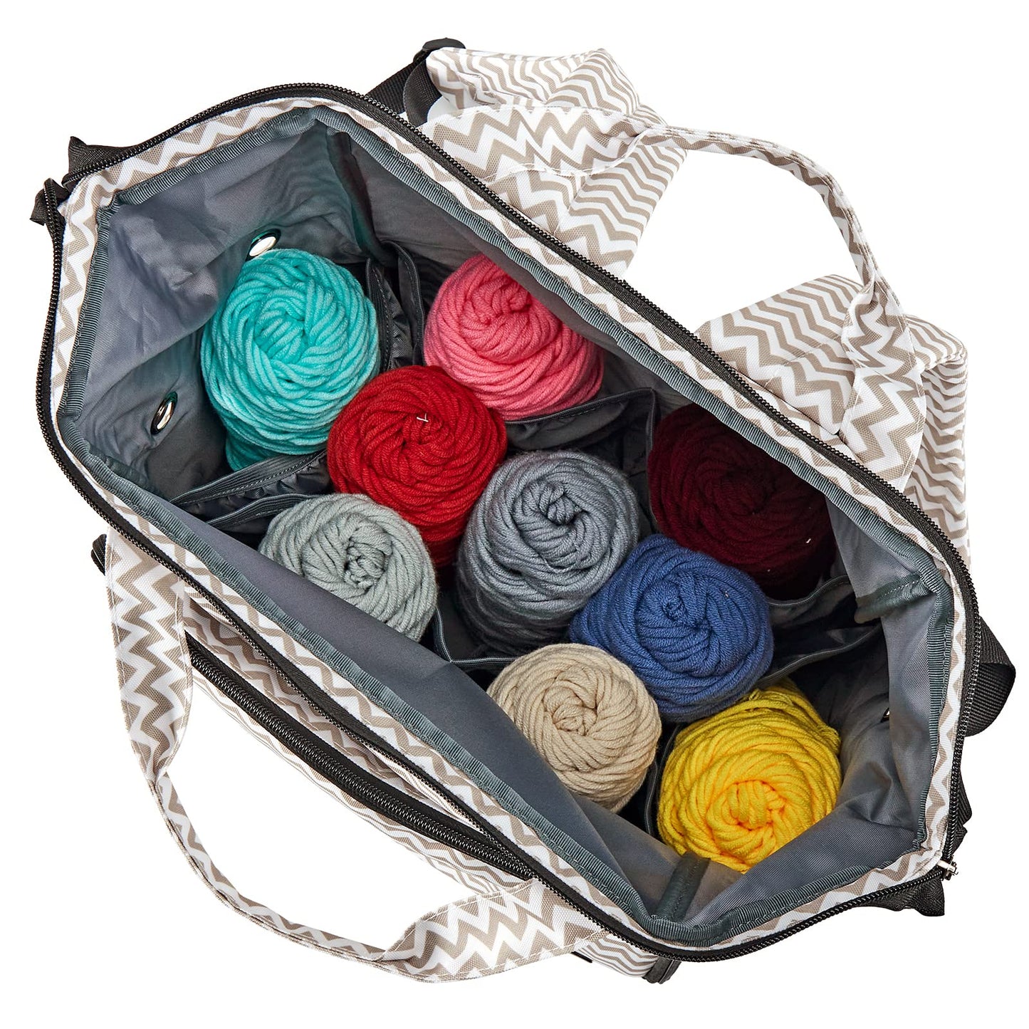 HOMEST Crochet Bag Organizer, Large Capacity Yarn Storage, Knitting Bag for Carrying Projects, Crocheting Hooks, Suppliers, Needles and Accessories, Ripple