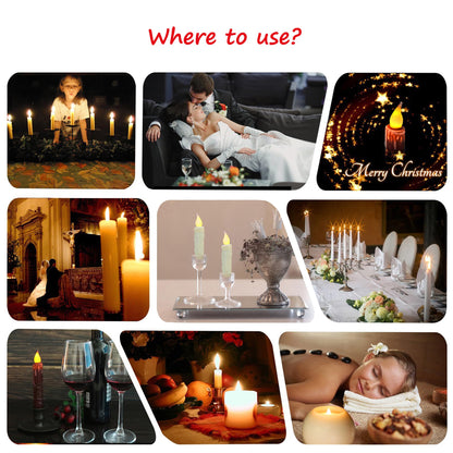 CVHOMEDECO. Real Wax Hand Dipped Battery Operated LED Timer Taper Candles Country Primitive Flameless Lights Décor, 4-3/4 Inch, Ivory, 3 PCS in a Package