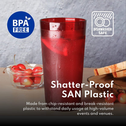 New Star Foodservice | Restaurant-Grade Beverage Tumblers (Red (Set of 72), 12 oz)