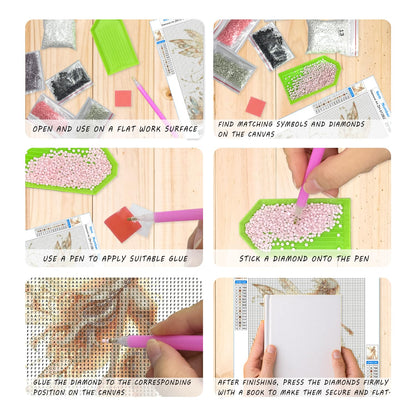 XUNLURY Fairy Diamond Art Kits 2 Pcs, Golden and Blue Fantasy Fairy Diamond Painting Kits for Kids Girls Adults Beginners, Full Drill Diamonds Dots for Home Decor, 9.8x11.8 Inch