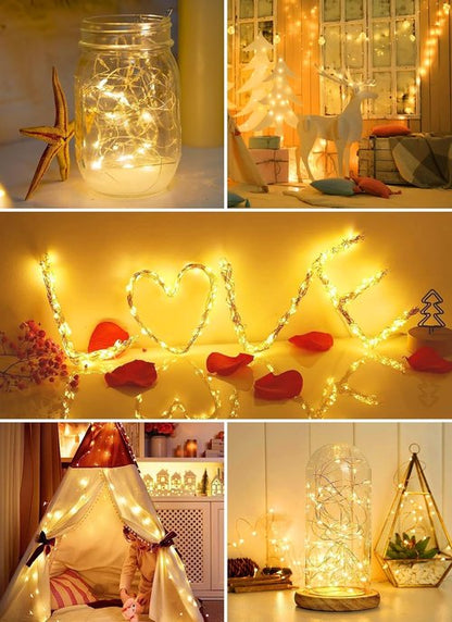 Brightown 24 Pack Fairy Lights | Battery Operated 7 ft Mini String Lights - Waterproof Silver Wire for DIY Crafts & Decor