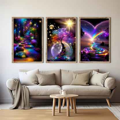 6 Pack Diamond Art Kits for Adults, Butterfly Flower Landscape 5D Diamond Painting for Adult Beginners, DIY Full Drill Round Gem Painting Dot Art Sets, Home Wall Decor 9.8x13.8 Inch