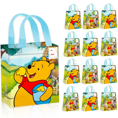 Winnie the Pooh Party Favor Bags for Kids Birthday 12 Pack Bundle
