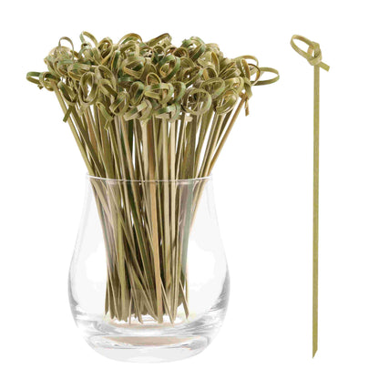 200 PCS Cocktail Picks, 4.7 Inch Toothpicks for Appetizers, Natural Bamboo Knot Skewers, Mini Food Sticks, Fancy Tooth Picks for Drinks,Fruit,Charcuterie,Cocktail Garnish Accessories, Party Supplies