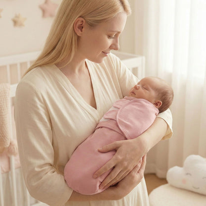 GLLQUEN BABY Swaddles for Newborns Organic Cotton, Soft Baby Girl Swaddles 0-3 Months, Womb-Like Sleep Sack Wrap Nursery Swaddling Blankets Mauve Blush Rose