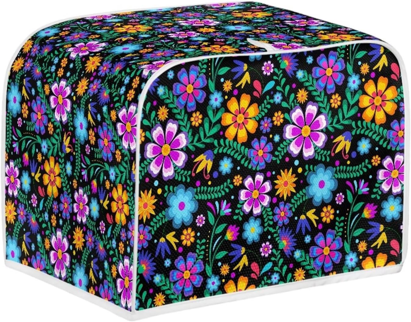 Floral 2 Slice Toaster Covers, Anti-Sputtering Dust Cover, Small Washable Kitchen Appliance Protector