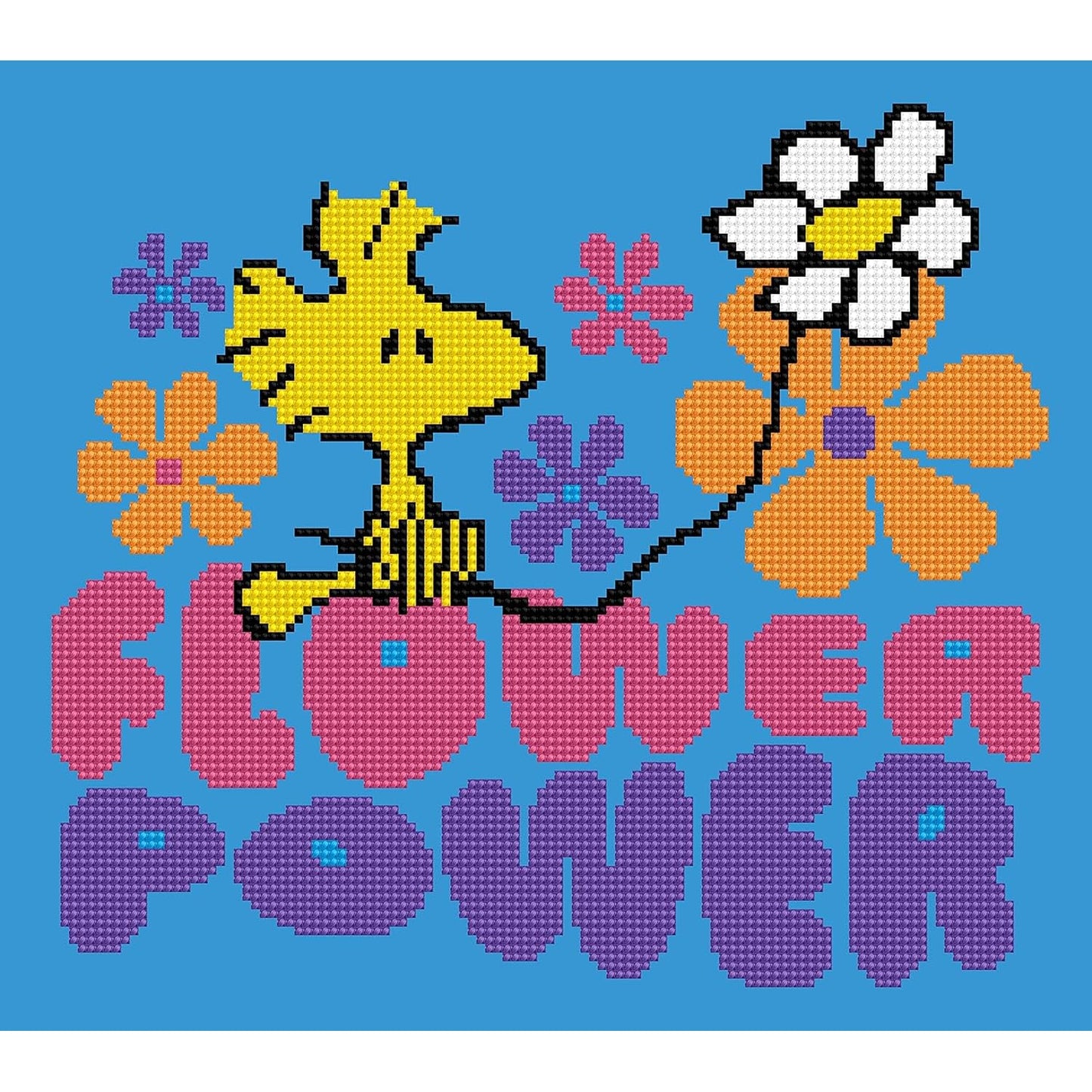 DIAMOND DOTZ Flower Power (Peanuts) Snoopy Diamond Painting Kits for Adults - Diamond Art Kits a Relaxing Creative Craft Kit with Dotz Gems 14"x 12.5"