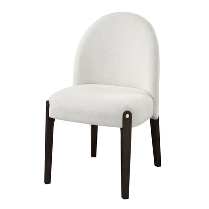Acme Clayten Wood & Fabric Upholstered Side Chair in Beige & Espresso (Set of 2)