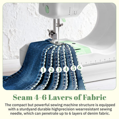Verdanika Beginner Sewing Machine, 12 Built-in Stitches with Foot Pedal, 2-Speed Control, Portable Mini Sewing Machine for Home Travel Use & Sewing Enthusiasts (green)