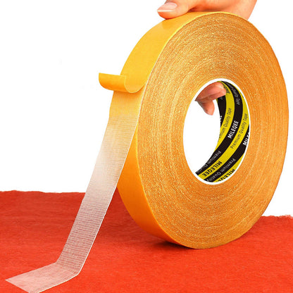 MILEQEE Double Sided Fabric Tape Heavy Duty, 0.79" x 164FT Extra Large High Tack Sticky Cloth Mounting Tape, Strong 2 Sided Wall Adhesive Strips for Arts Crafts, Carpets, Rugs, Multipurpose, Easy Use