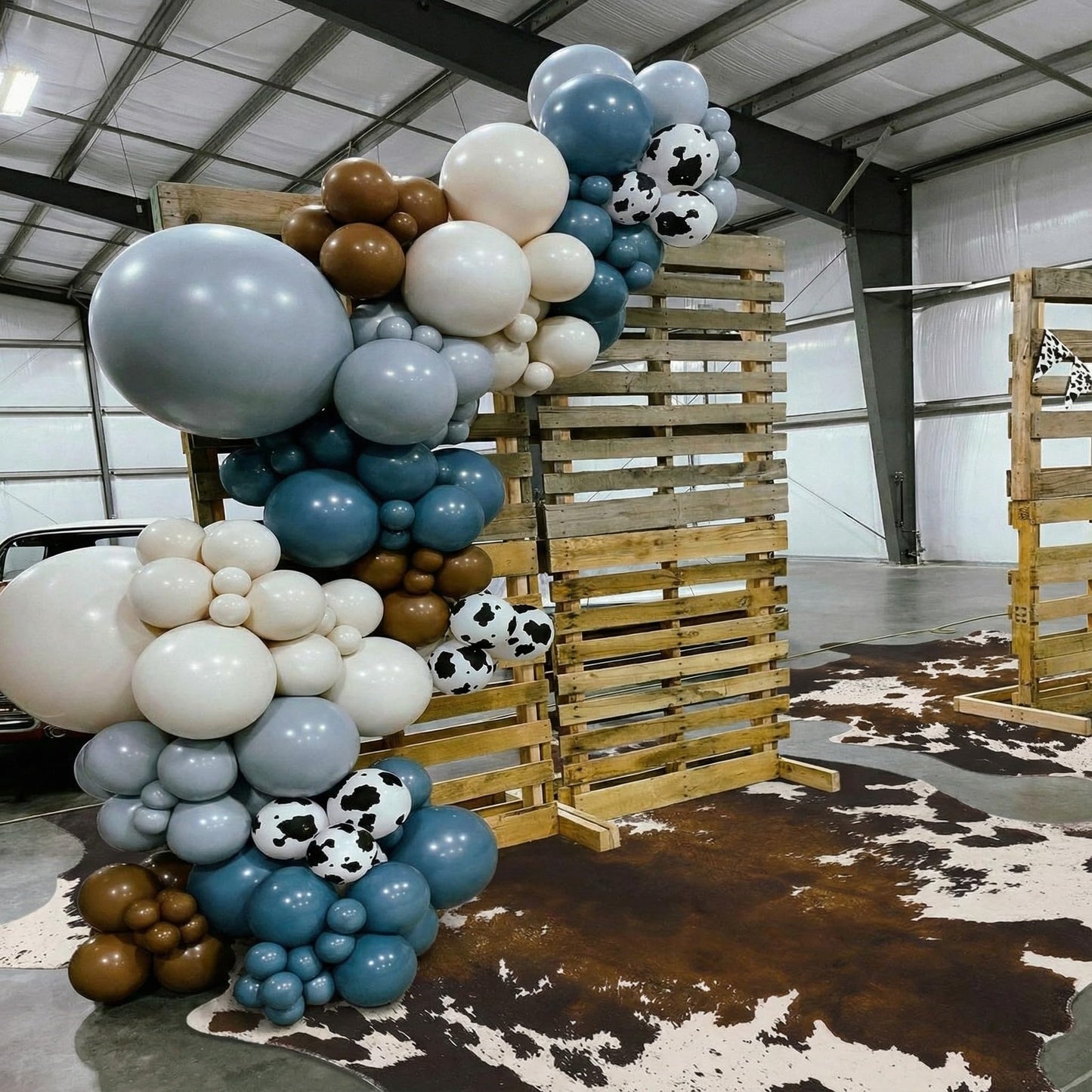 Breling 59" x 79" Western Party Decoration Faux Cowhide Rug Western Animal Flannel Cow Print Rug Farmhouse Rustic Home Decor for West Theme Birthday Party Supplies Bedroom Decor(Brown,Elegant Style)