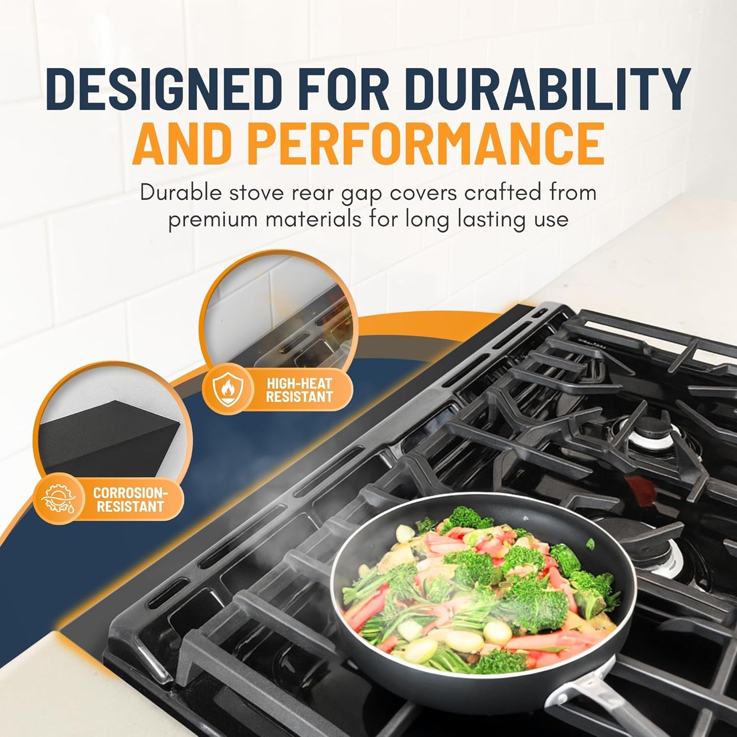 Skiennix 30” Slide-In Range Gap Filler Kit - Universal Aluminum Stove Trim Cover in Black