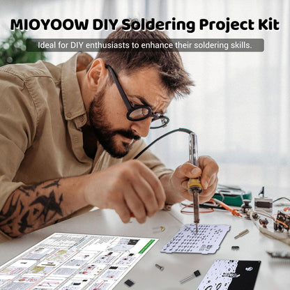 MIOYOOW Light Painting Lamp Soldering Practice Kit, Double-Sided PCB Night Light DIY Soldering Kit with Adjustable Brightness, Electronics Project for School Learning, Desk Decor