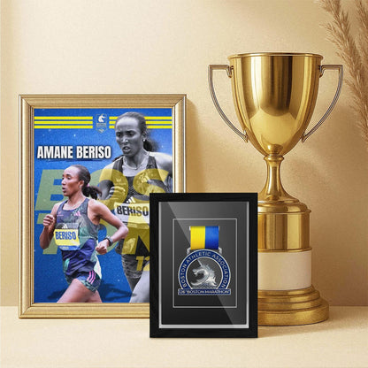 Medal Display Box, 5x7 Inch Shadow Box Frame with HD Glass Panels, Medal Organizer for Hanging or Desktop in Marathons, Swimming, Learning and Military Affairs (Black, 1 Pack)