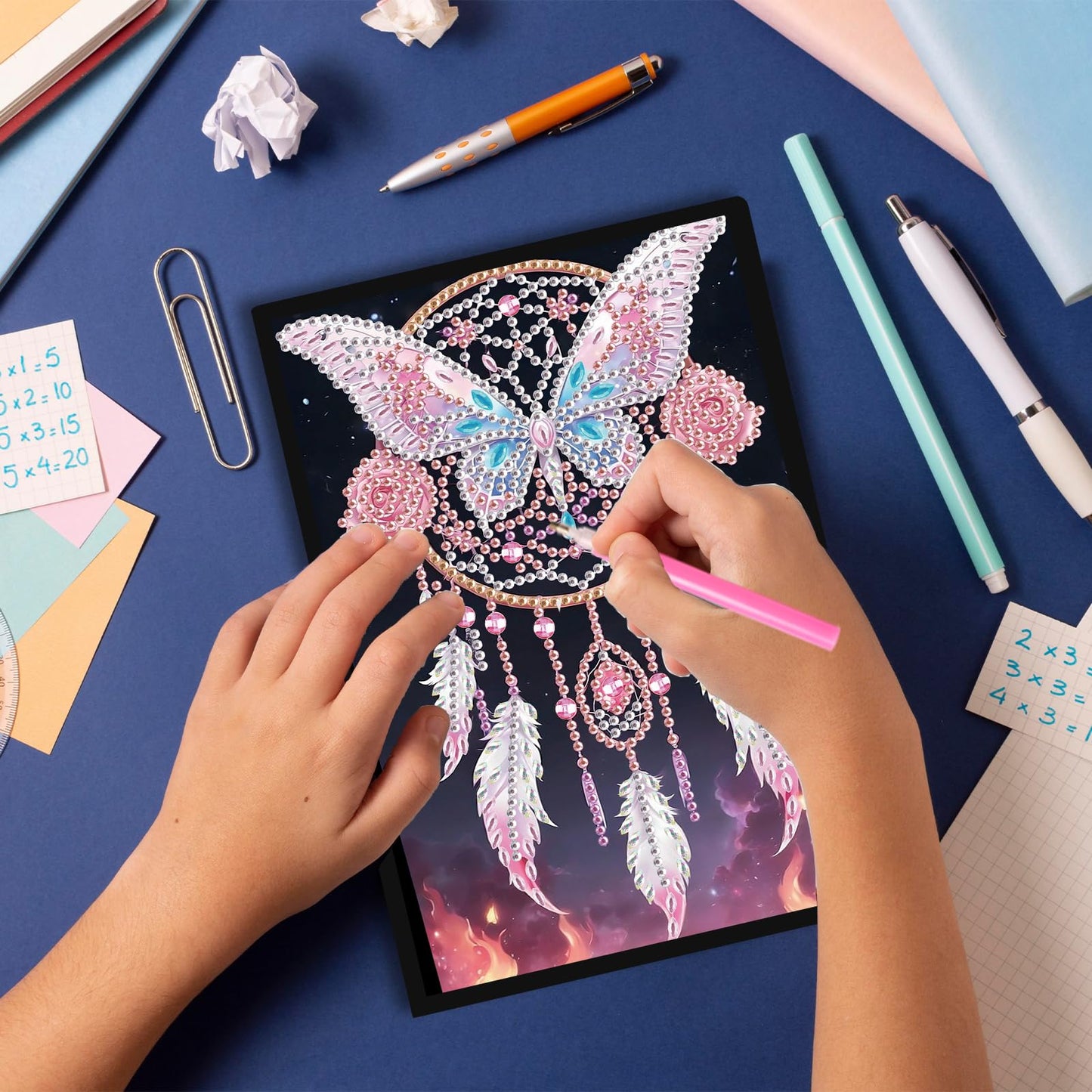 JZHYOAN Butterfly Diamond Painting Notepad, Diamond Art Notebook Kits, 8.26x5.78x0.35 Inch Journals for Writing, Memo Notepads Office, work, Travel, Study