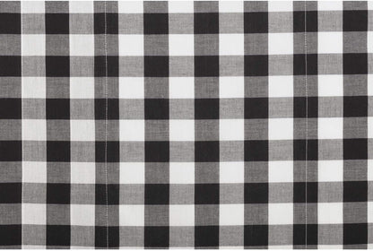 VHC Brands Annie Buffalo Check Cotton Farmhouse Kitchen Curtains - Rod Pocket 16x72 Valance, Black