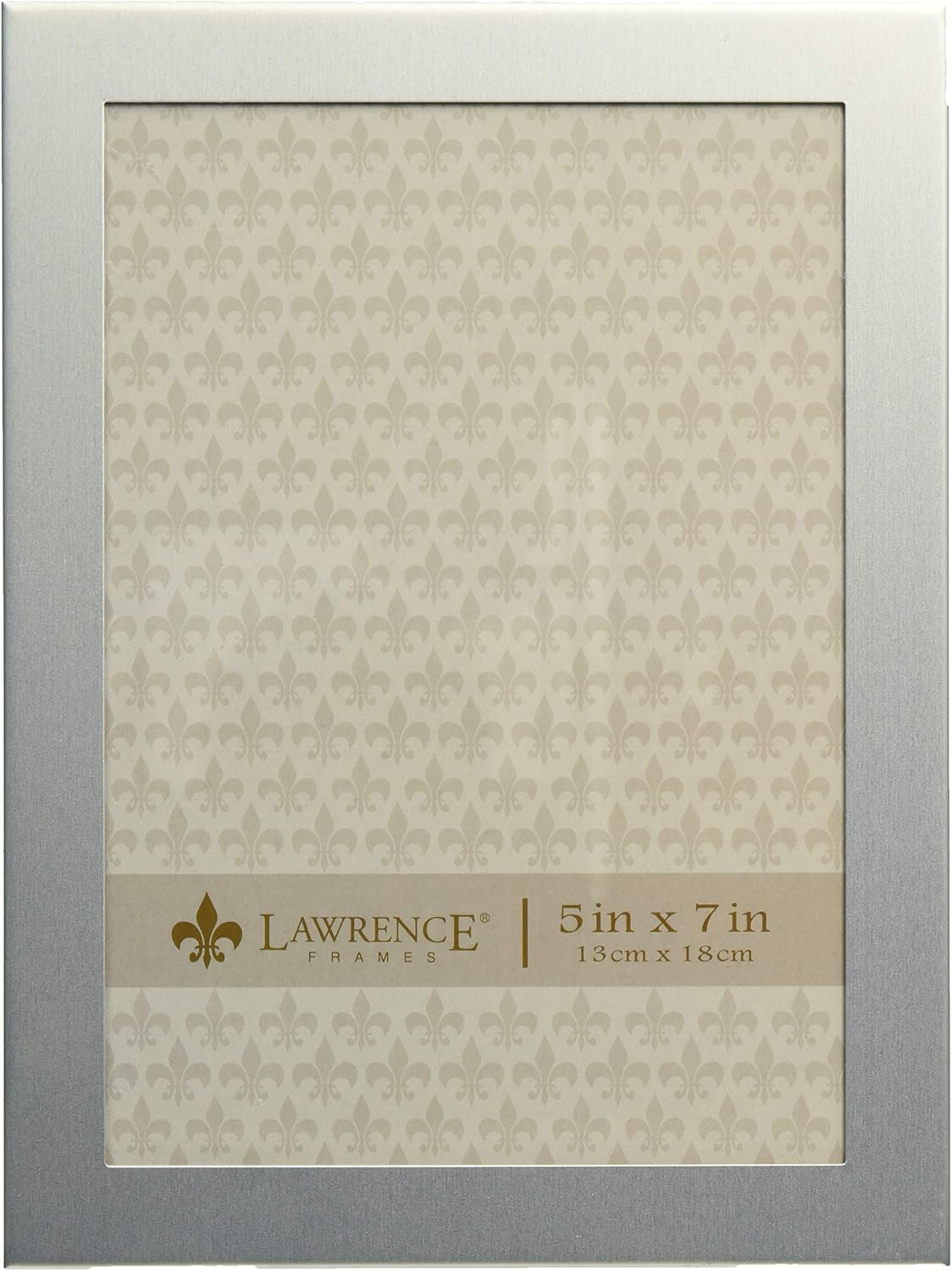 Lawrence Frames Brushed Silver Metal Picture Frame, 5 by 7 Inch
