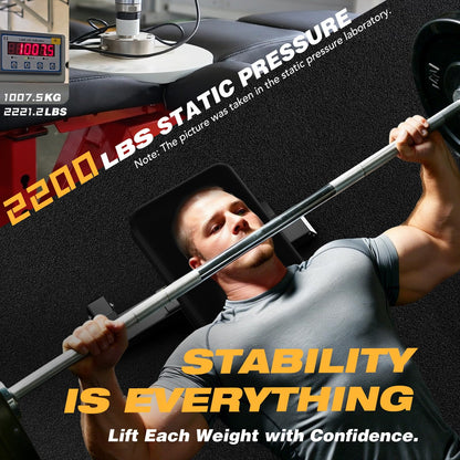 KeppiFitness Weight Bench, 1500LBS Capacity Workout Bench, 17” Bench Press Height, 11+8 Adjustable Weight Bench with Flat/Incline/Decline Angle and On-end Storage - Bench6000 (2026 Version Black Frame)