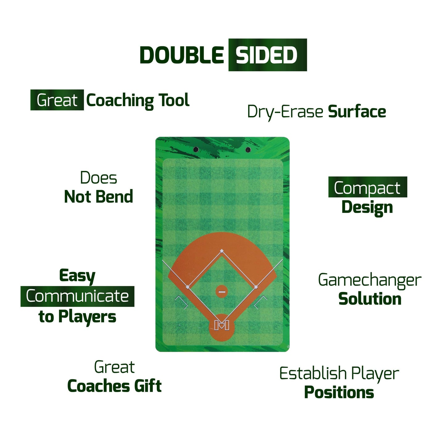 Baseball Clipboard for Coaches – Double Sided Baseball Lineup Board, Baseball Whiteboard Bundled with Whistle and Dry Erase Markers