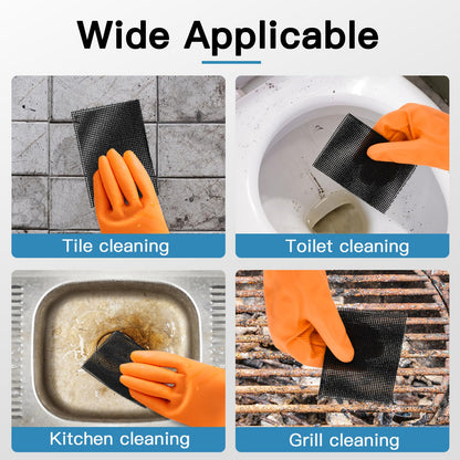 Yncotte Cleaning Screen, 5.5x4 Inch Upgraded Toilet Cleaner Hard Water 15PCS Toilet Ring Remover Abrasive Grit Mesh Pads for Bowls Griddle Household Stain Calcium Deposits Carbon Rust Scrubber