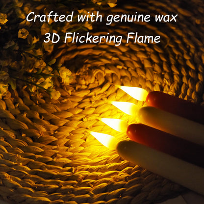 Flameless Taper Candles with Remote Control,3/6/9/12/15pack Plastic LED Candle, Flickering Battery Operated, 9.2'’Classic Tall Candle for Wedding, Party,Christmas,Home Decor (12PACK, Red)