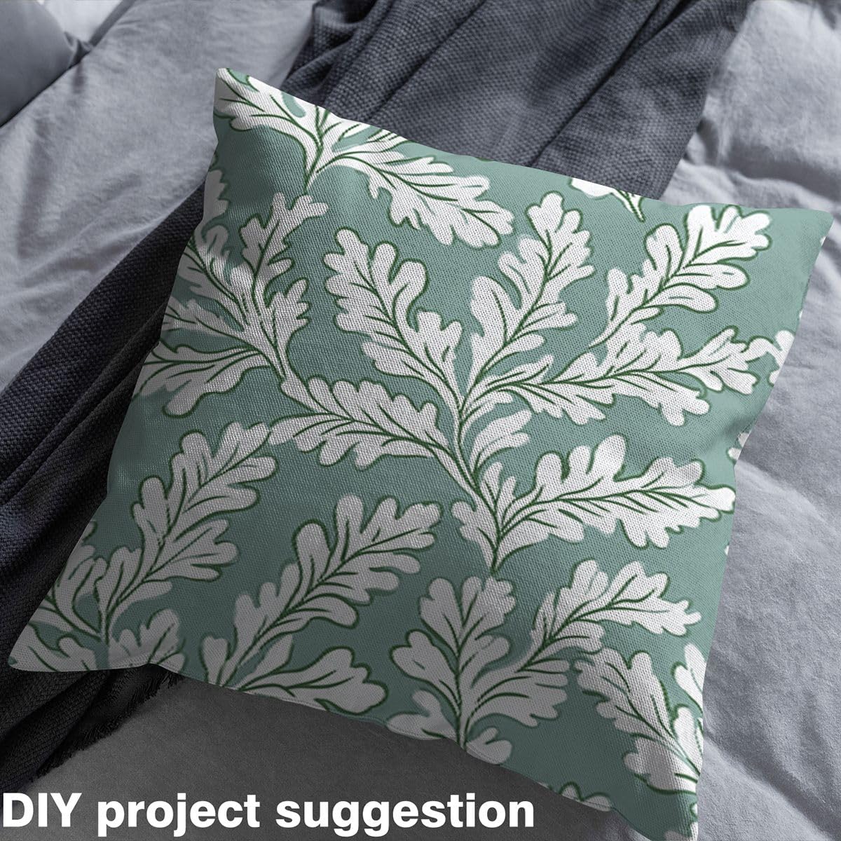 Botanical Leaves Fabric by The Yard,Vibrant Plant Soft Flannel Polyester Fabric,Country Rustic Style No Stretch Fabrics,Green White Crafts & Sewing Supplies DIY Fabrics,3 Yard Bolt,108" L x 59" W