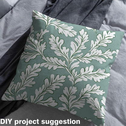 Botanical Leaves Fabric by The Yard,Vibrant Plant Soft Flannel Polyester Fabric,Country Rustic Style No Stretch Fabrics,Green White Crafts & Sewing Supplies DIY Fabrics,3 Yard Bolt,108" L x 59" W