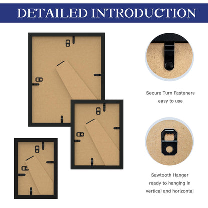 An&He 10 Pack Picture Frames Collage Wall Decor, Gallery Wall Frame Set for Wall or Tabletop Display, Multi Sizes with Two 8x10, Four 5x7, and Four 4x6 Photo Frames, Black