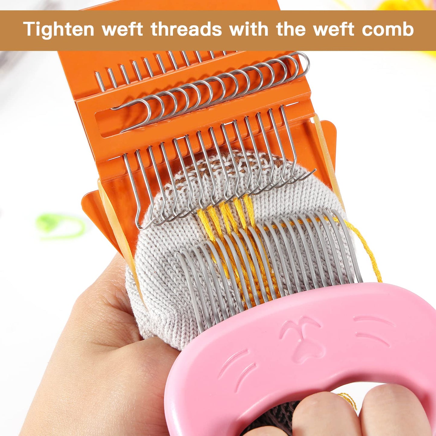 Caydo Speedweve Darning Mini Loom Kits Machine with 50 Color Threads, Sock Darning Mushroom Egg, Complete Darning Kit for Beginners Quickly Mending Jeans Socks, DIY Artful Patterns, Repair Clothes