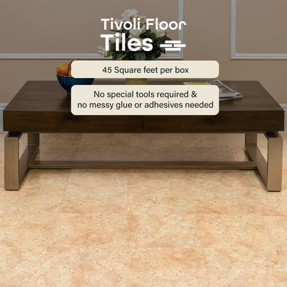Tivoli Self Adhesive Vinyl Floor Tiles, 45 Tiles - 12" x 12", Light Oak Plank-Look - Peel & Stick, DIY Flooring for Kitchen, Dining Room, Bedrooms, Basements & Bathrooms by Achim Home Decor