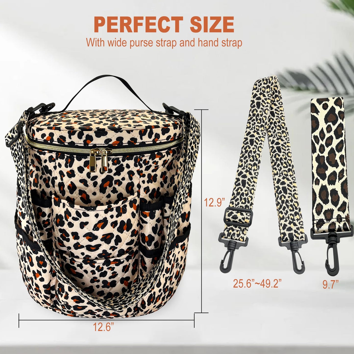 GuirCygne Crochet Bag Organizer – Durable & Heavy Duty Yarn Storage, Spacious 6L Knitting Bag for Crafters and Beginners, Easy-to-Use Leopard