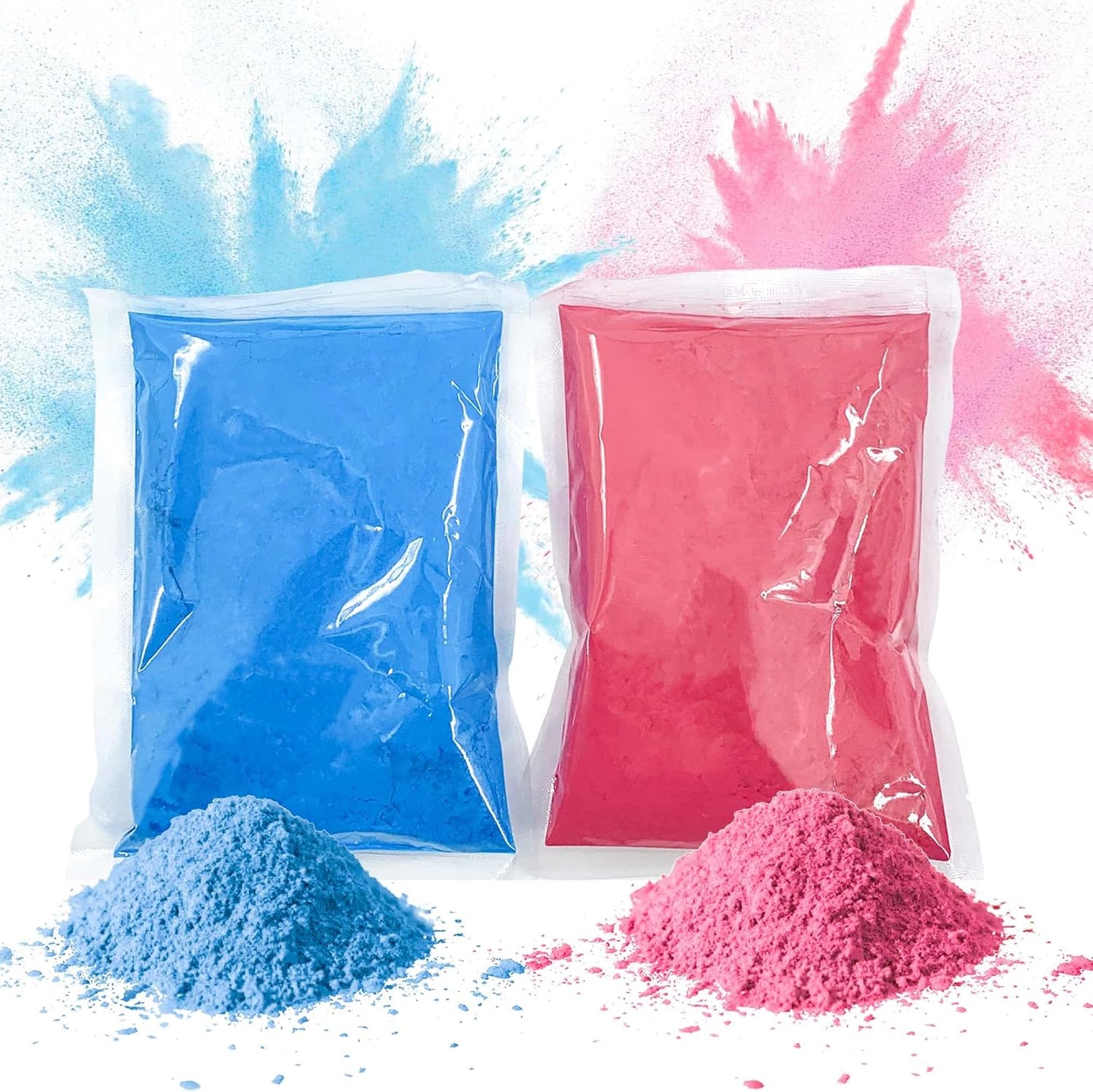1lb 1lb Pack 2 POPUPARTY Gender Reveal Color Powder - Pink & Blue Powder, Perfect for Baby Gender Reveal, Color Toss