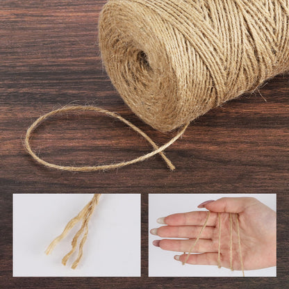 2 Pack Twine String 1968 Feet Garden Twine for Crafts 2mm Twine String for Crafts, Garden Plants, Christmas Twine, Crafting Gardening Gift, Decoration Packing String, Brown (300M/Roll)