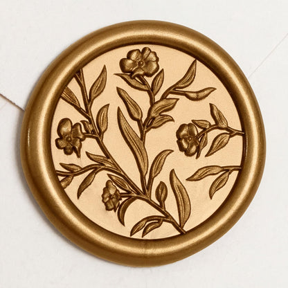 UNIQOOO Wax Seal Stickers - 3D Floral Wedding Invitation Envelope Seal Sticker, 50 Pcs Self- Adhesive Flower Antique Gold Stickers, Perfect for Invitation, Christmas, Gift Wrapping