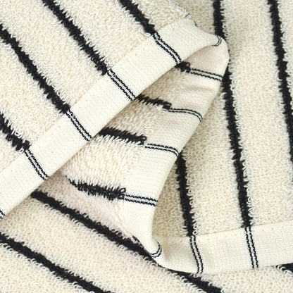 12 Pack, 13 13 Jacquotha Striped Cotton Washcloths x - Soft Wash Cloths for Bathroom, Kitchen, Gym, Face, Black