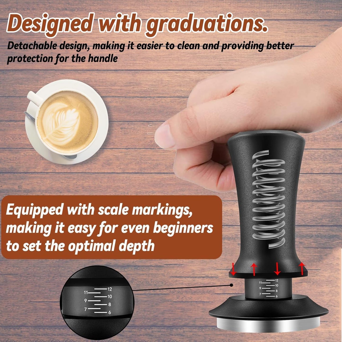 Coffee Espresso Tamper Set, 51mm Espresso Tamper, WDT Tool, Dosing Funnel, Silicone Gel Tamper Mat