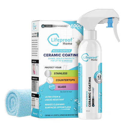Lifeproof Ceramic Coating Spray Kit - Shine, Seal & Protect Kitchen & Bath Surfaces, Repels Stains & Grime