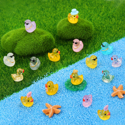120 Pcs Mini Resin Ducks, Tiny Animals Figures to Hide Small Little Plastic Miniature Ducks Bulk for Dollhouse Decor Home Office Potted Fish Tank Aquarium Landscape Micro Fairy Garden Accessories