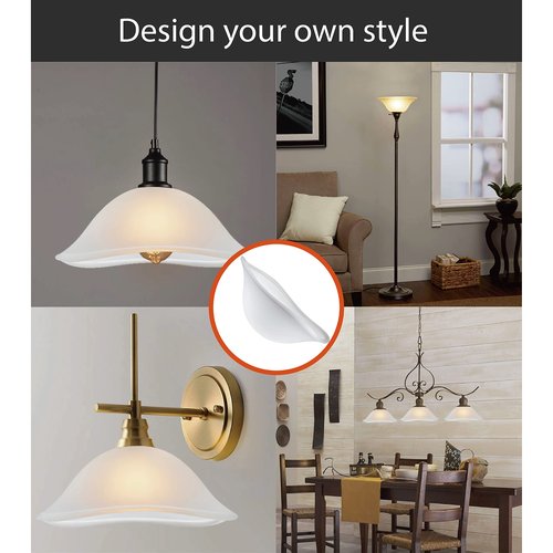 Aspen Creative 23148-11A Replacement Etched Glass Shade for Medium Base Socket Torchiere Lamp, Swag Lamp, Pendant, 1 Light Wall Sconce & Island Fixture, 11-1/2" Diameter x 4" High, 1 Pack, FROSTED