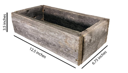 Rustic Revival | Decorative Barnwood Box – Authentic Rustic Weathered Wood Box for Table Decoration, Weddings, Parties & Farmhouse Home Decor – Real Wood Centerpiece Holder (Weathered)
